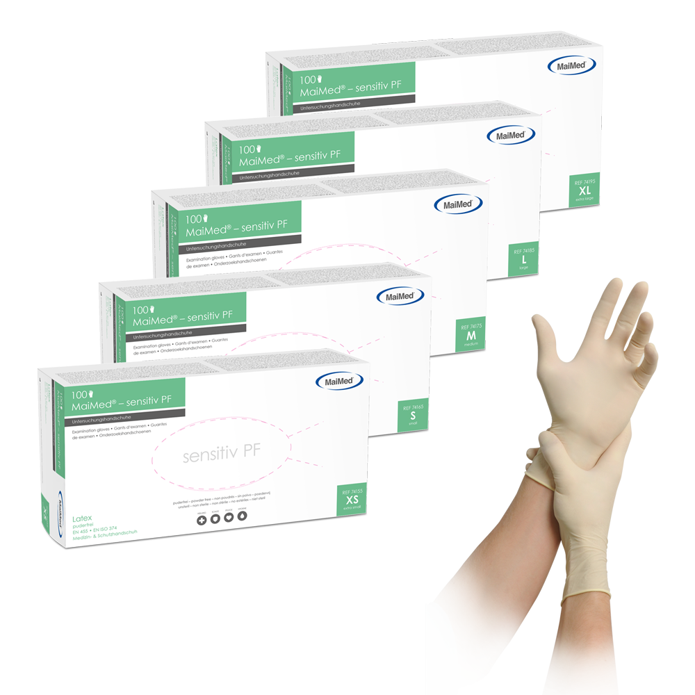 MaiMed sensitiv PF Latexhandschuhe