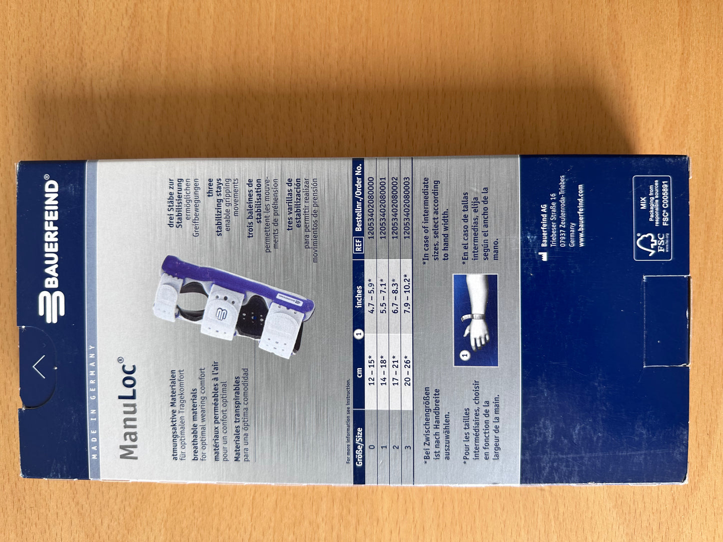 Bauerfeind ManuLoc stabilisierende Handgelenk Orthese