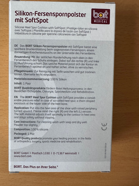 Bort Medical Silikon-Fersenspornpolster mit SoftSpot