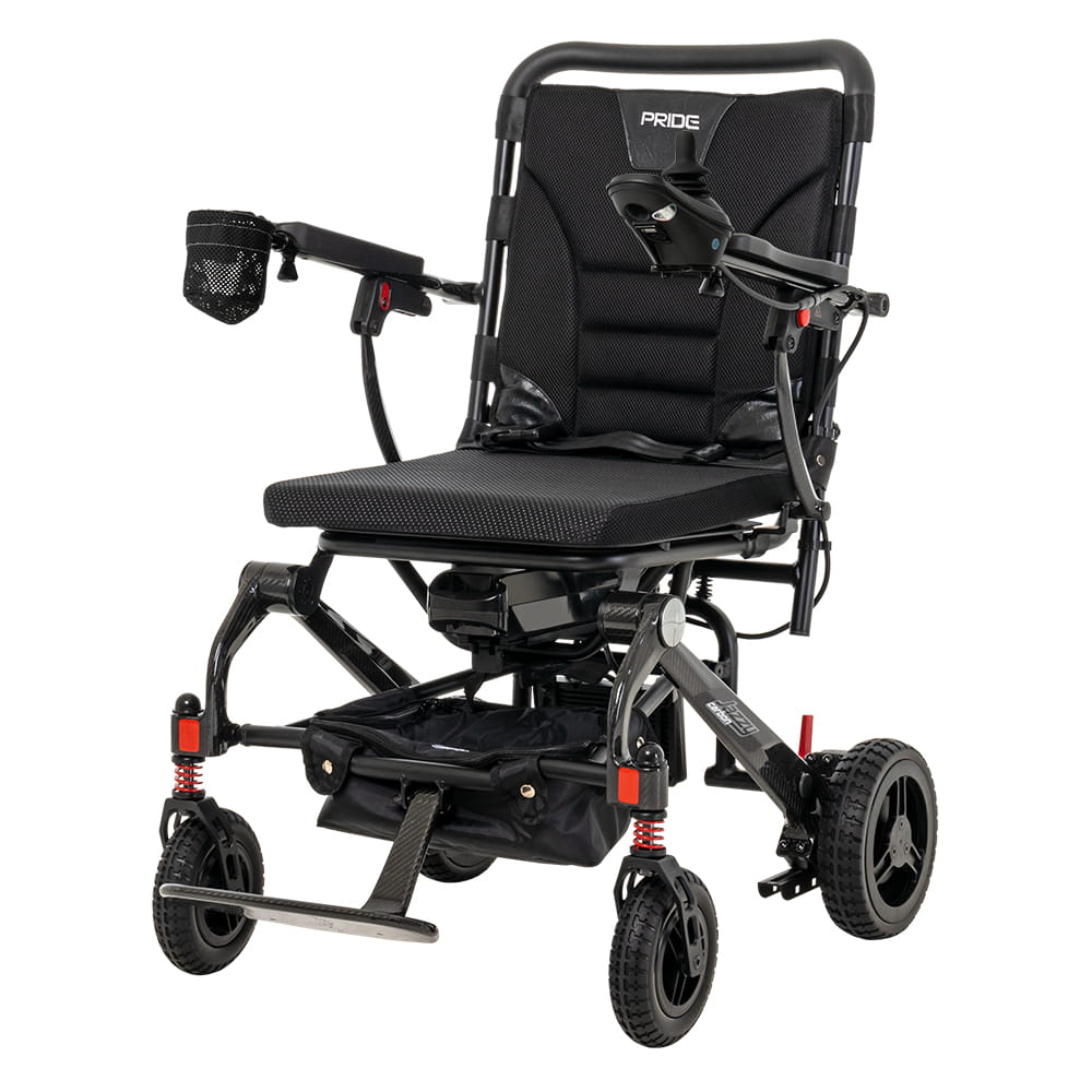 Pride Mobility Products Pride Jazzy Carbon Ultra Lite – faltbarer Carbon Elektrorollstuhl, 6 km/h