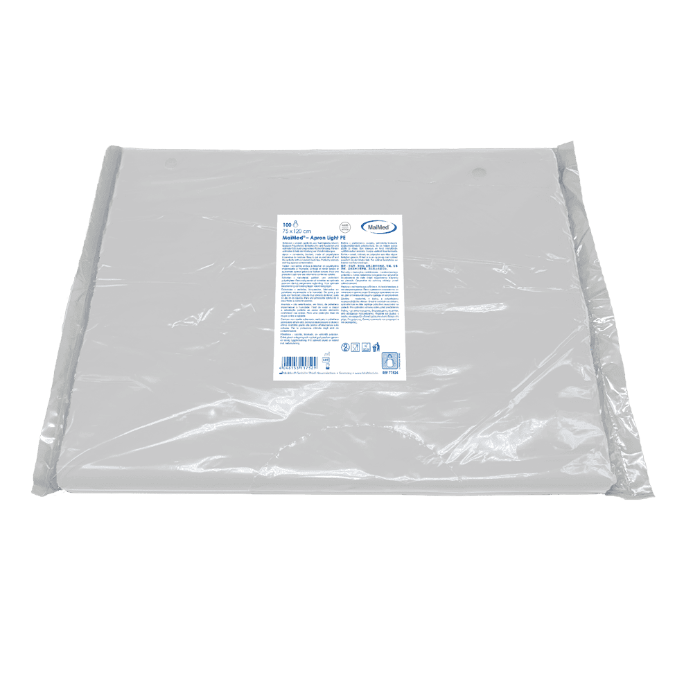 MaiMed Apron PE Schutzschürze Weiß Produktansicht